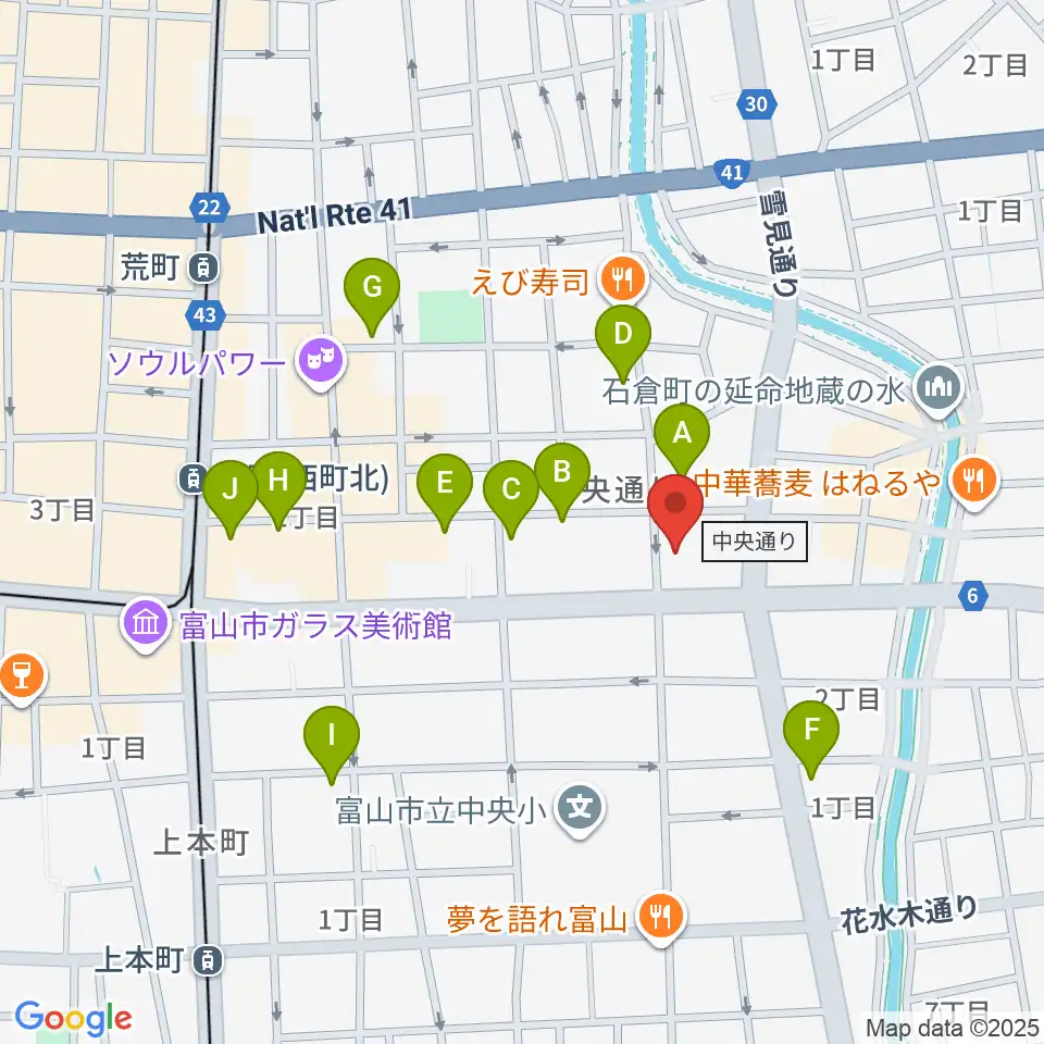 中教院Artist's周辺のカフェ一覧地図