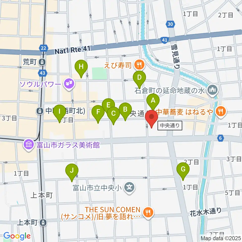 中教院Artist's周辺のカフェ一覧地図