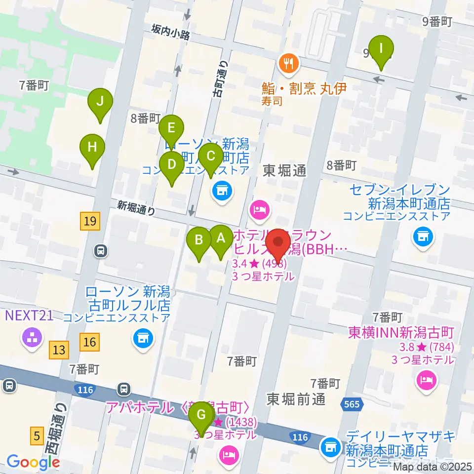 ジョイアミーア周辺のカフェ一覧地図