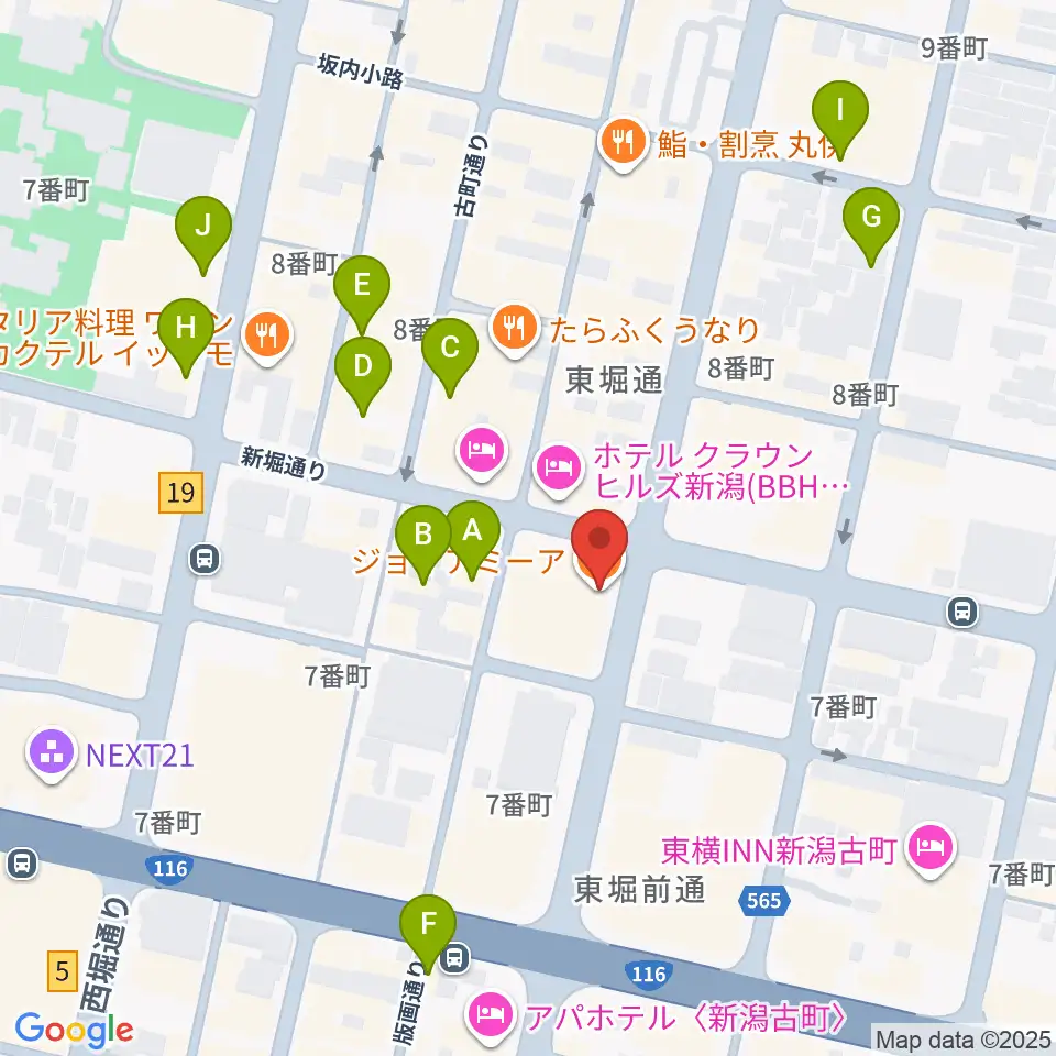 ジョイアミーア周辺のカフェ一覧地図