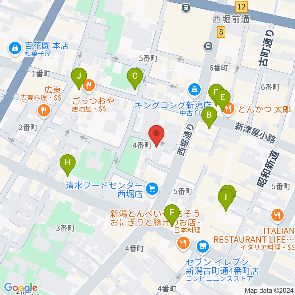 ジャズ喫茶スワン周辺のカフェ一覧地図