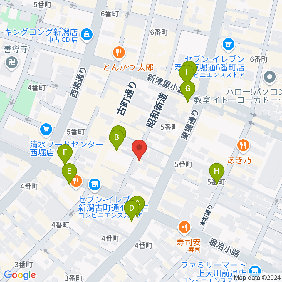 新潟JAZZ FLASH周辺のカフェ一覧地図