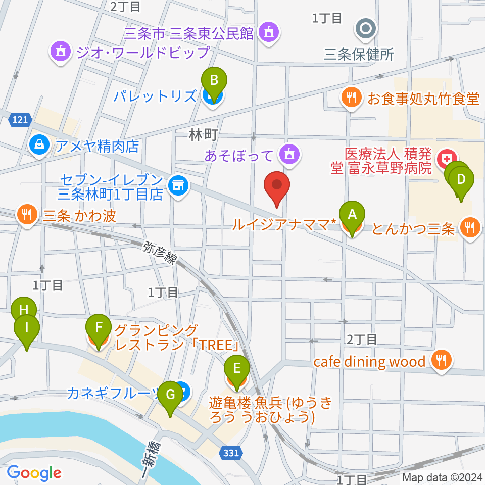 三条ロケット・ピンク周辺のカフェ一覧地図