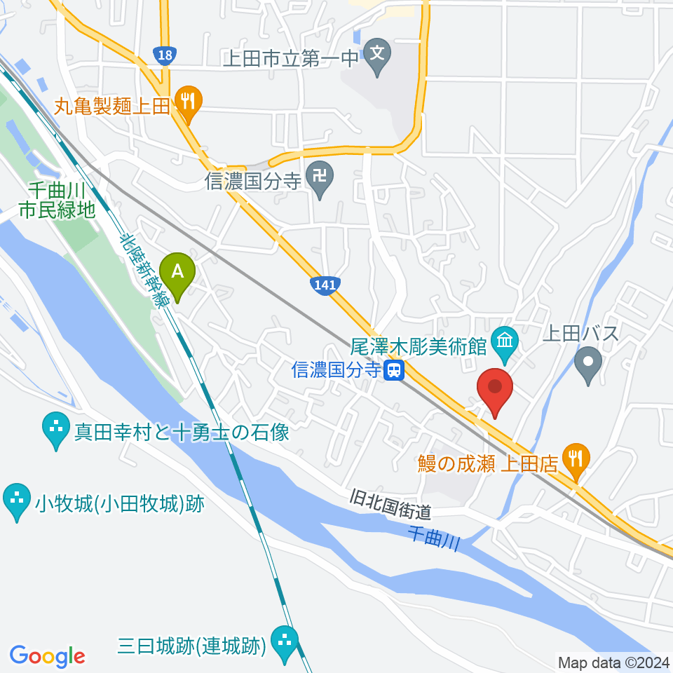 上田ブレイク周辺のカフェ一覧地図