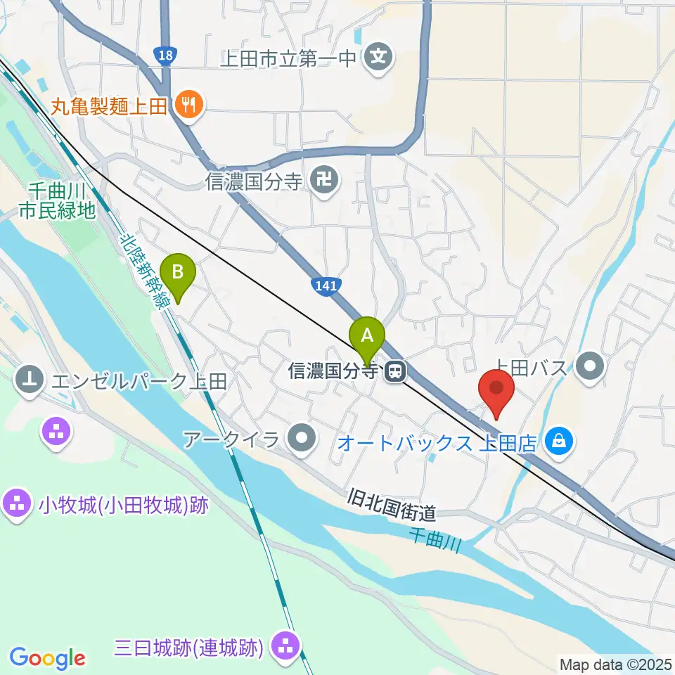 上田ブレイク周辺のカフェ一覧地図