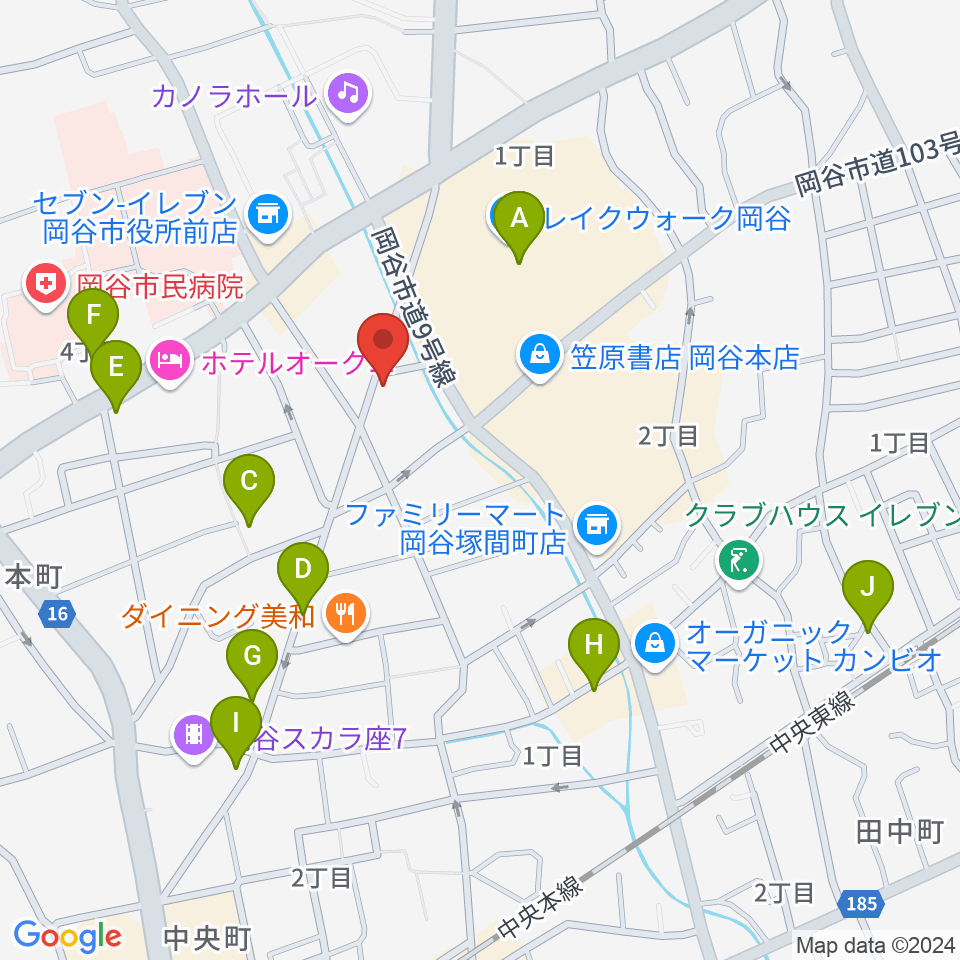 岡谷ファイブペニーズ周辺のカフェ一覧地図