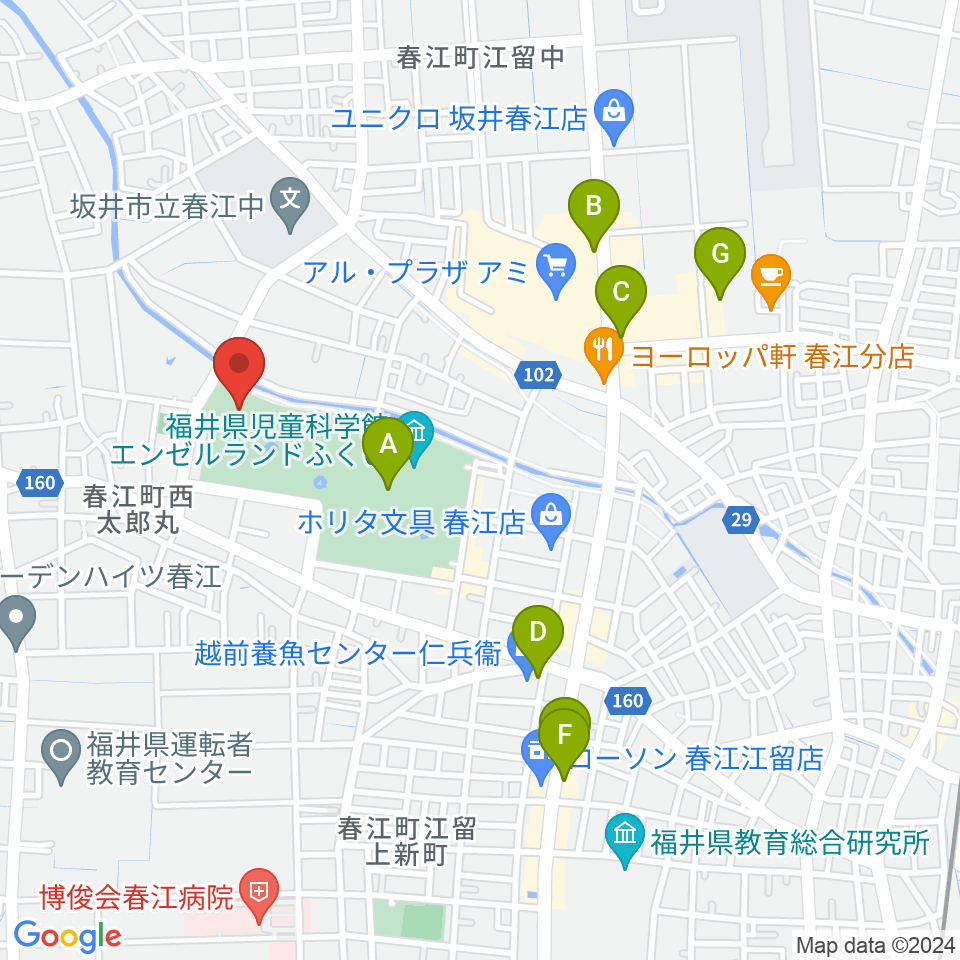 ハートピア春江周辺のカフェ一覧地図