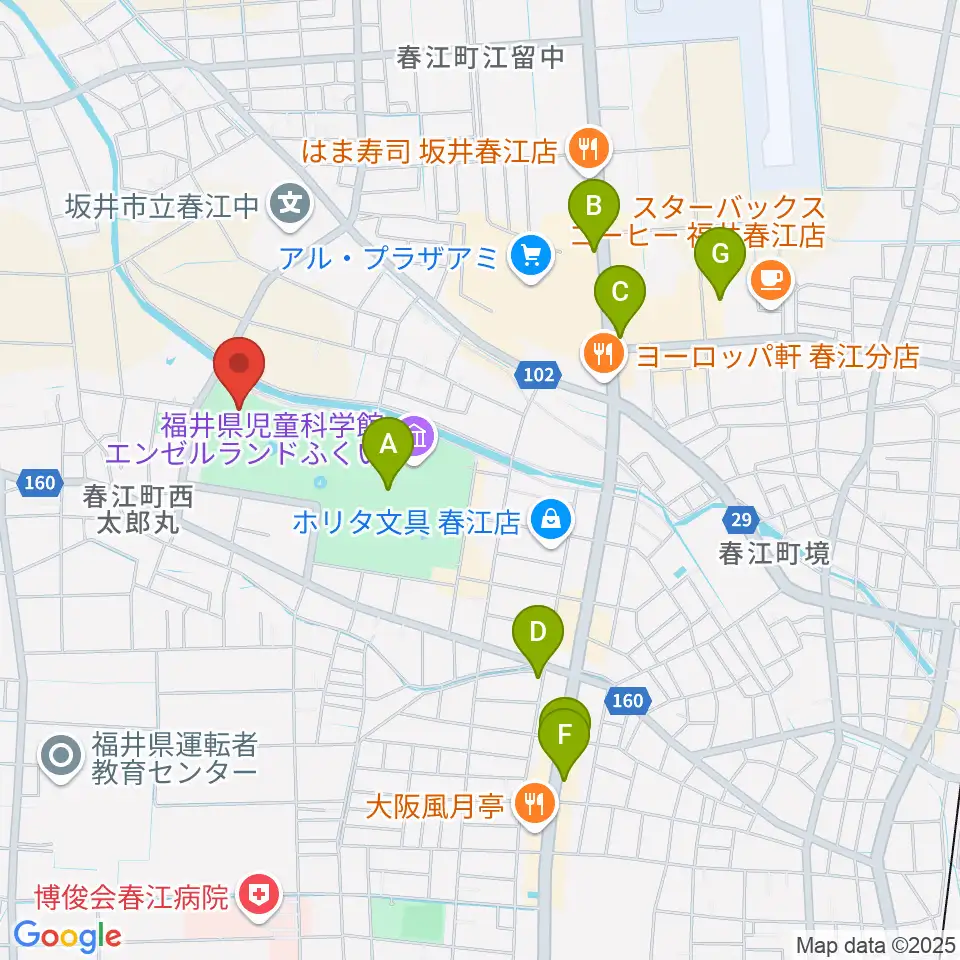 ハートピア春江周辺のカフェ一覧地図