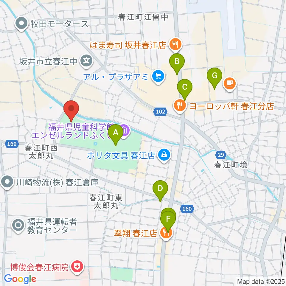 ハートピア春江周辺のカフェ一覧地図