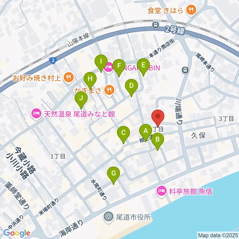尾道B×B周辺のカフェ一覧地図