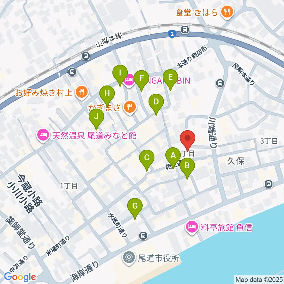 尾道B×B周辺のカフェ一覧地図