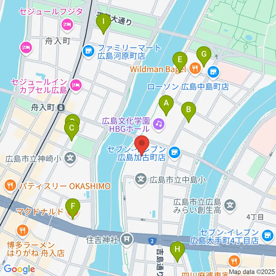 広島JMSアステールプラザ周辺のカフェ一覧地図