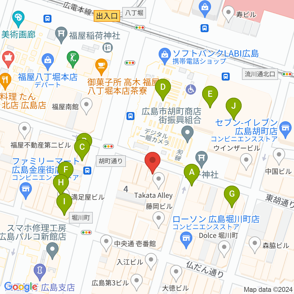 広島セカンドクラッチ周辺のカフェ一覧地図