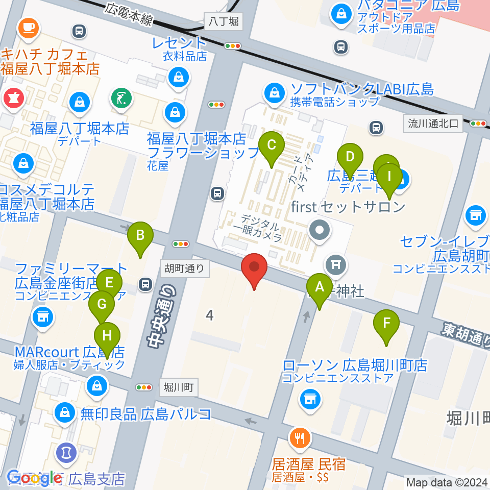 広島セカンドクラッチ周辺のカフェ一覧地図