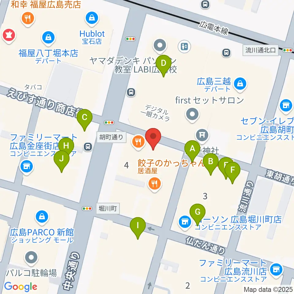 広島セカンドクラッチ周辺のカフェ一覧地図