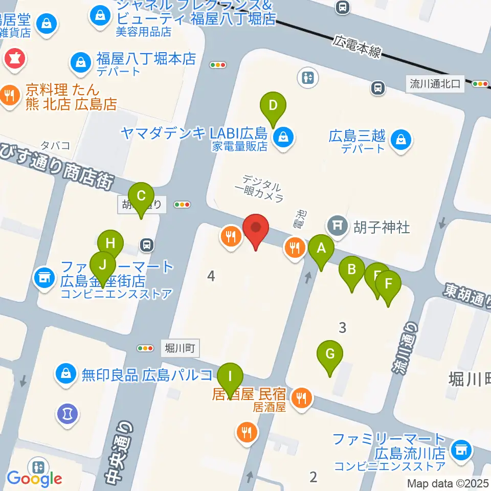 広島セカンドクラッチ周辺のカフェ一覧地図