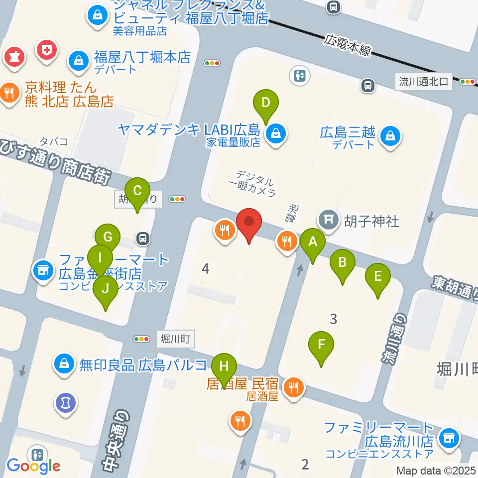 広島セカンドクラッチ周辺のカフェ一覧地図