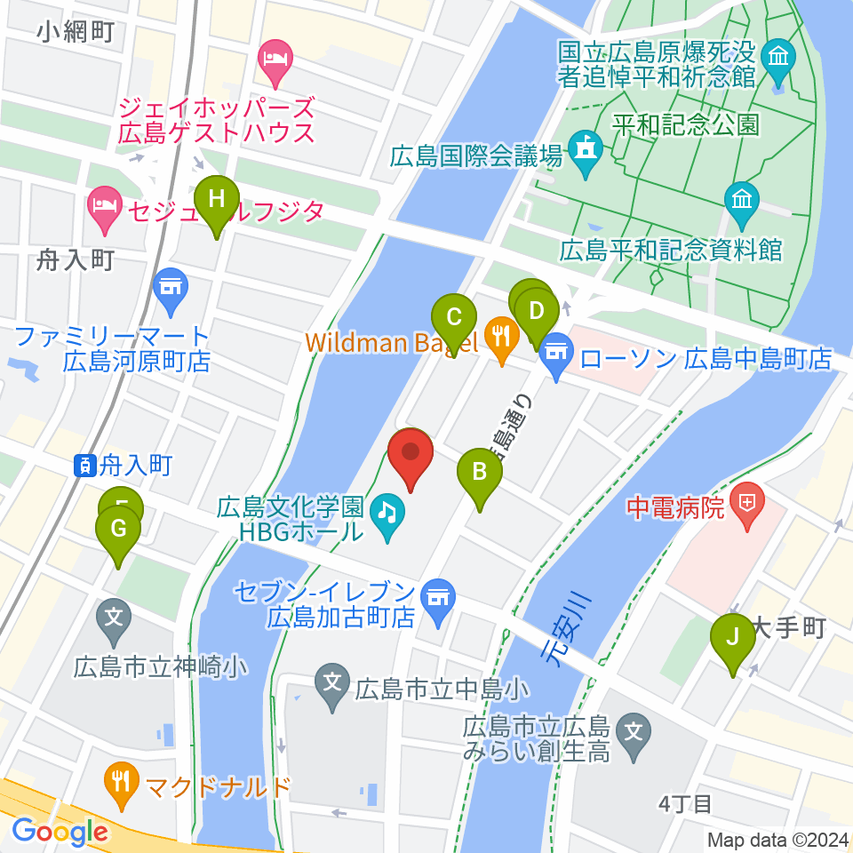 広島文化学園HBGホール周辺のカフェ一覧地図