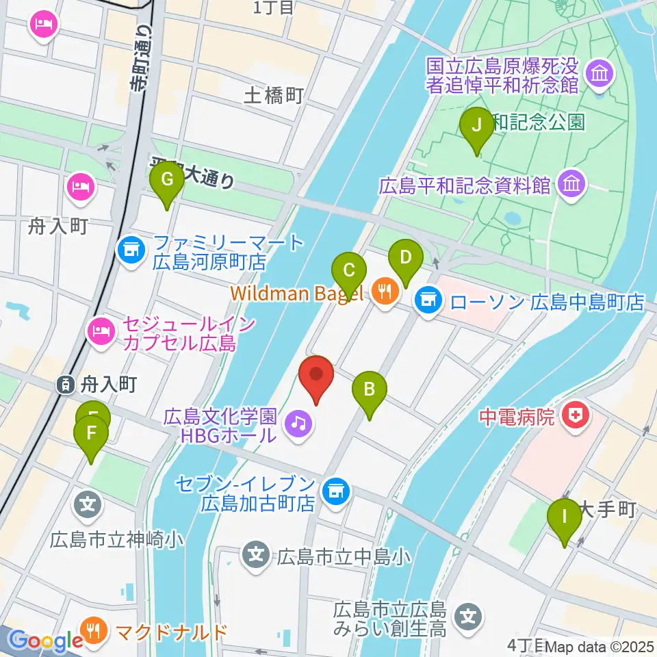 広島文化学園HBGホール周辺のカフェ一覧地図