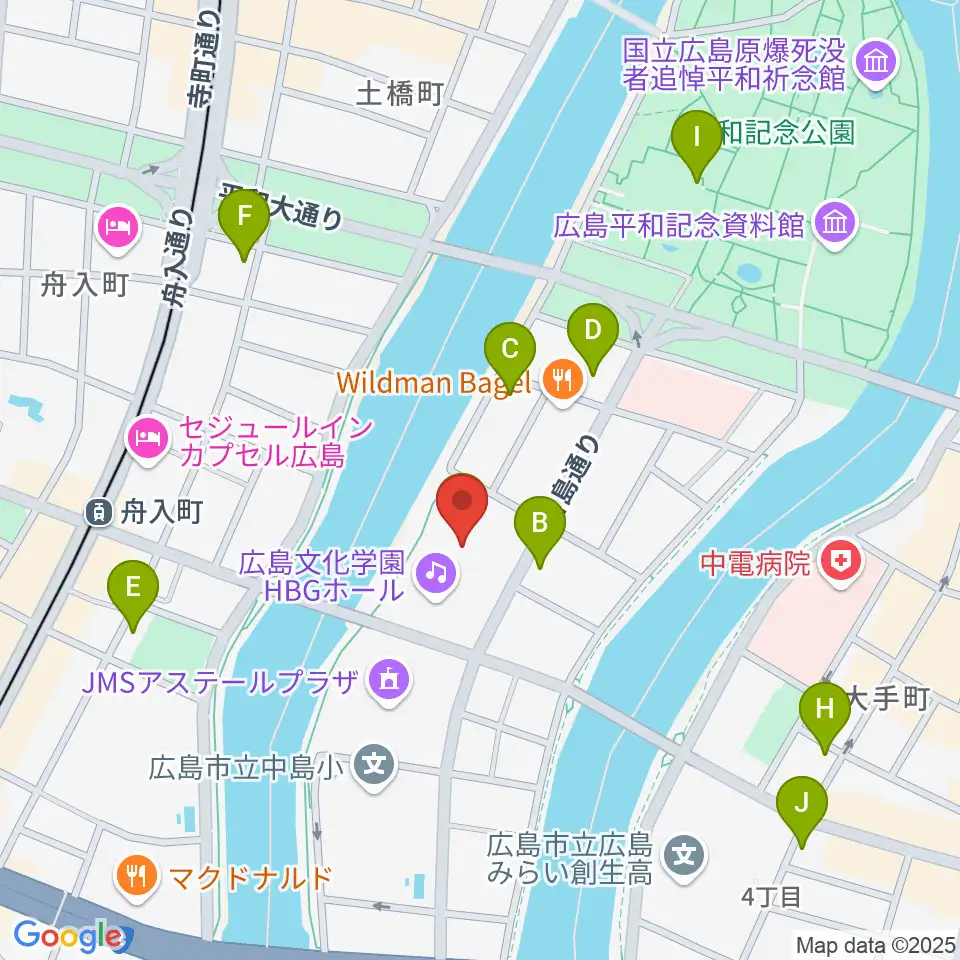 広島文化学園HBGホール周辺のカフェ一覧地図
