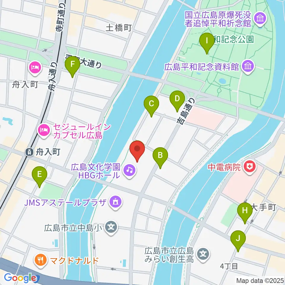 広島文化学園HBGホール周辺のカフェ一覧地図