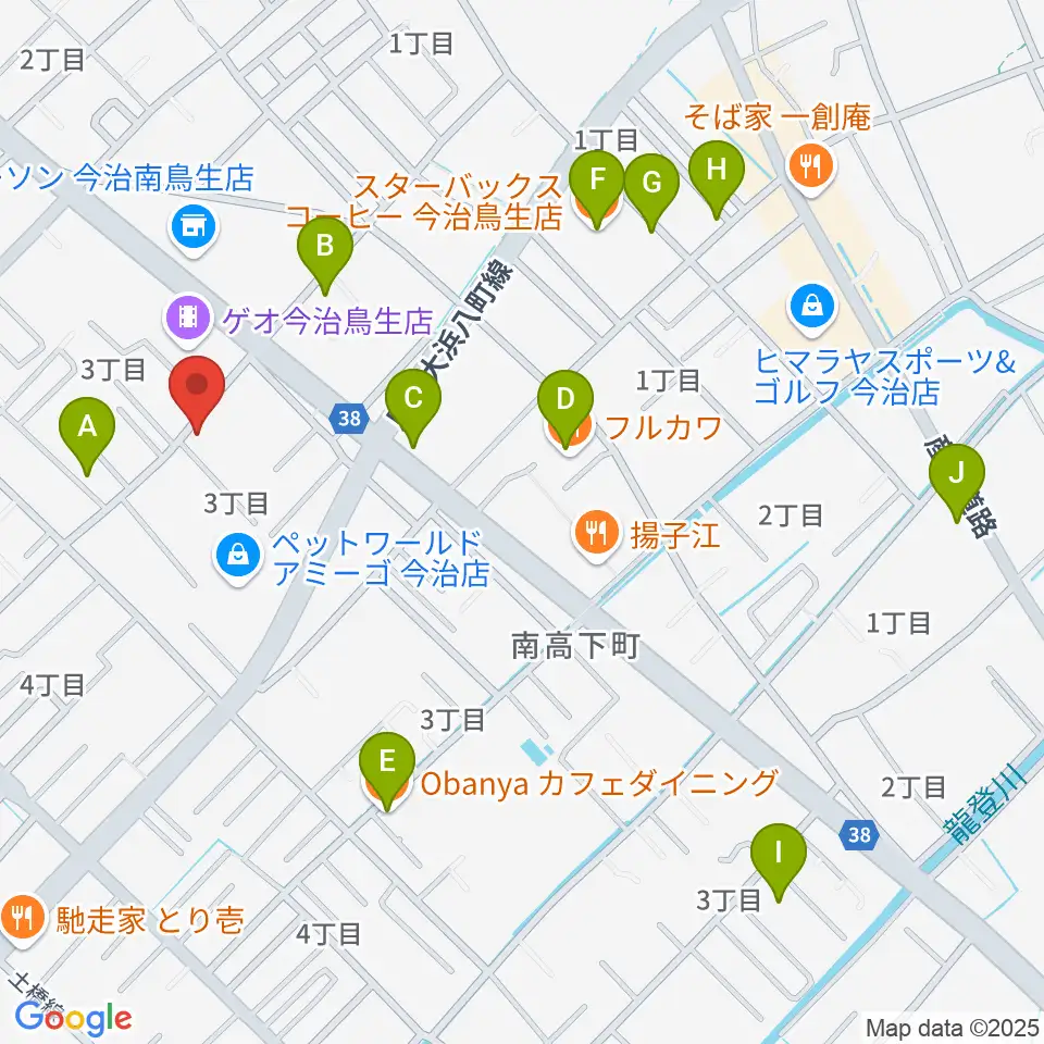 今治ジャムサウンズ周辺のカフェ一覧地図