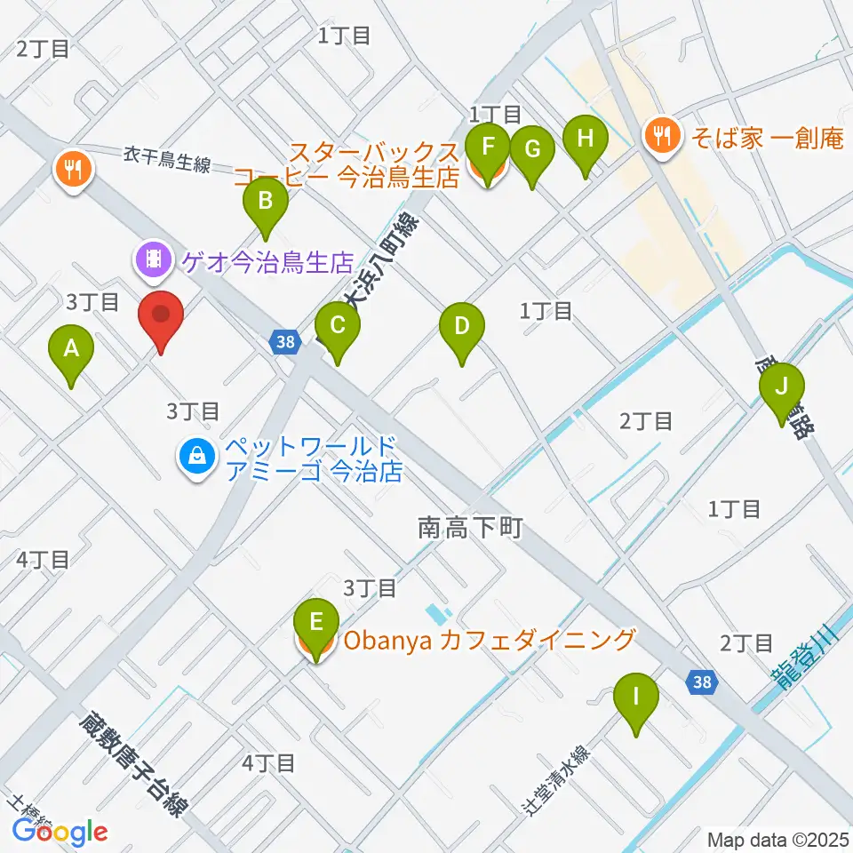 今治ジャムサウンズ周辺のカフェ一覧地図