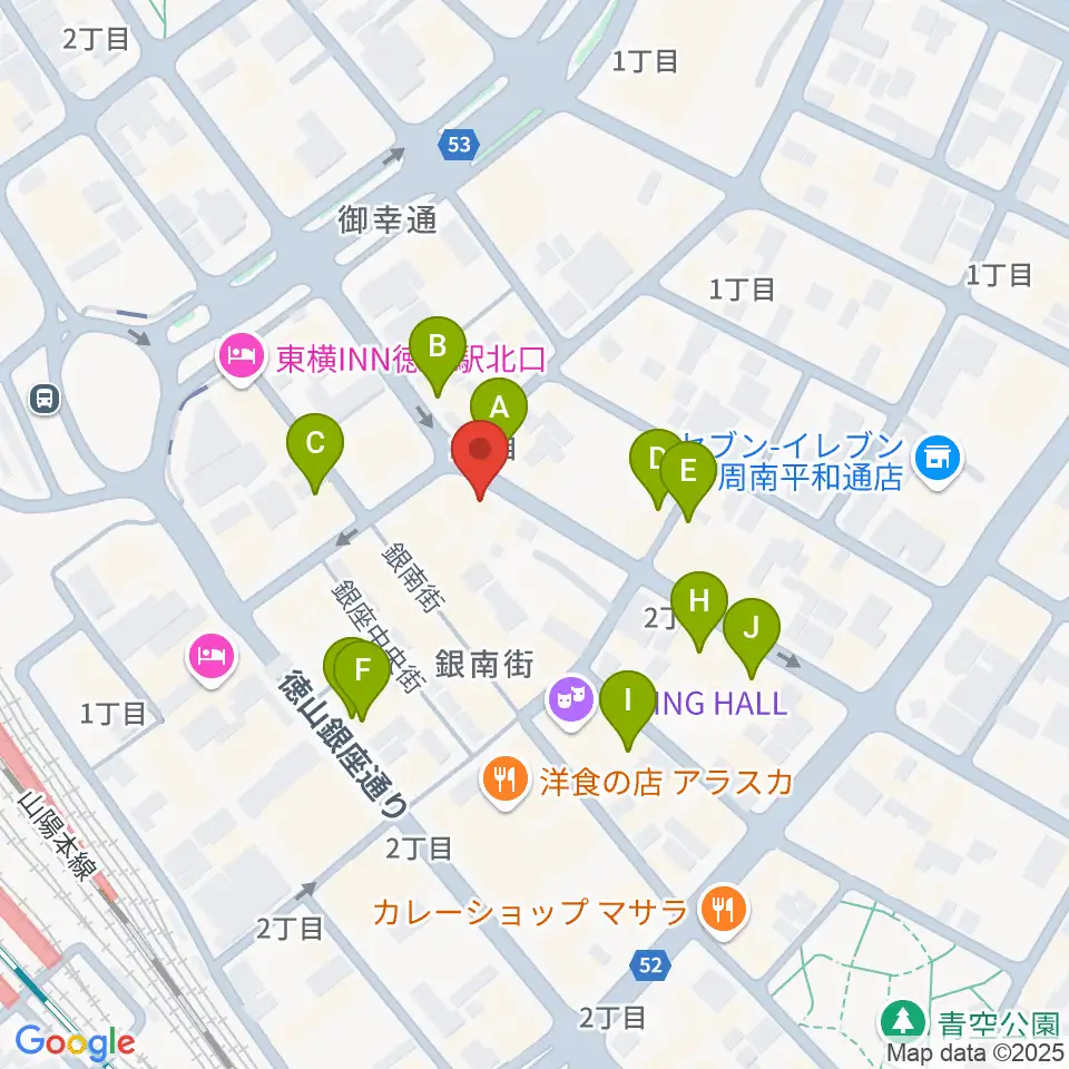 周南ライズ周辺のカフェ一覧地図