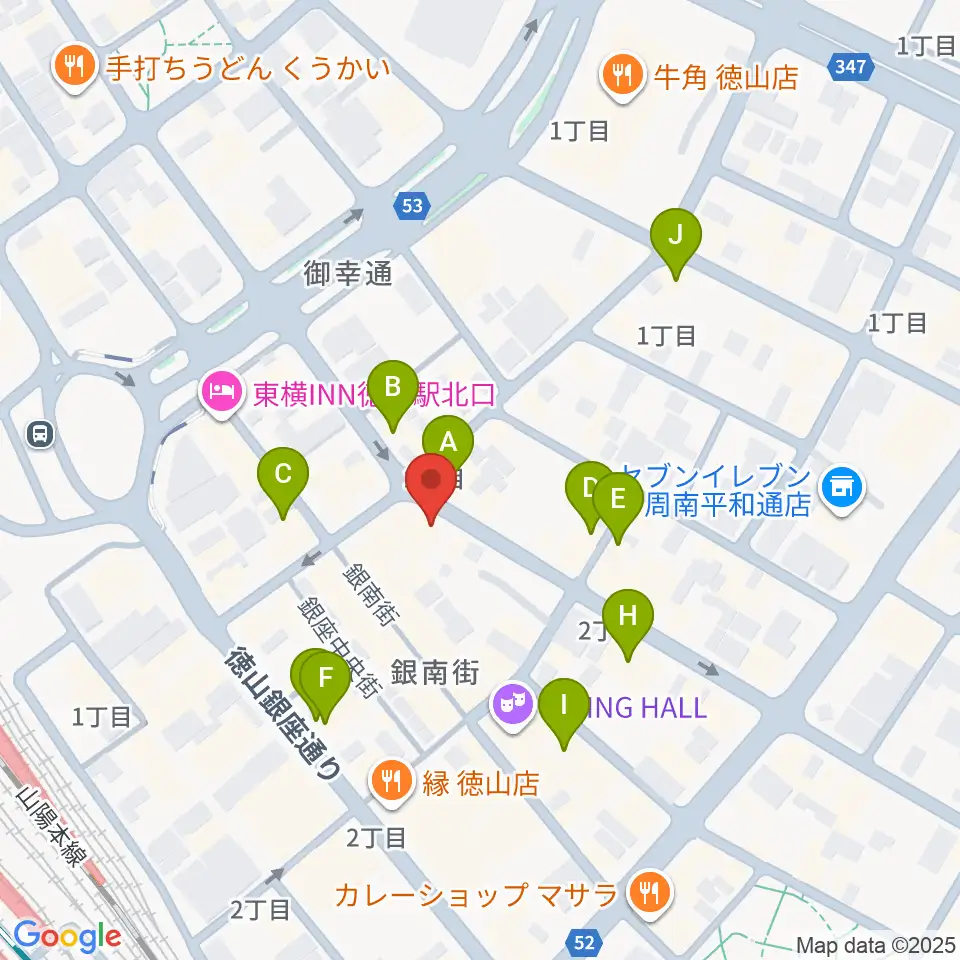 周南ライズ周辺のカフェ一覧地図
