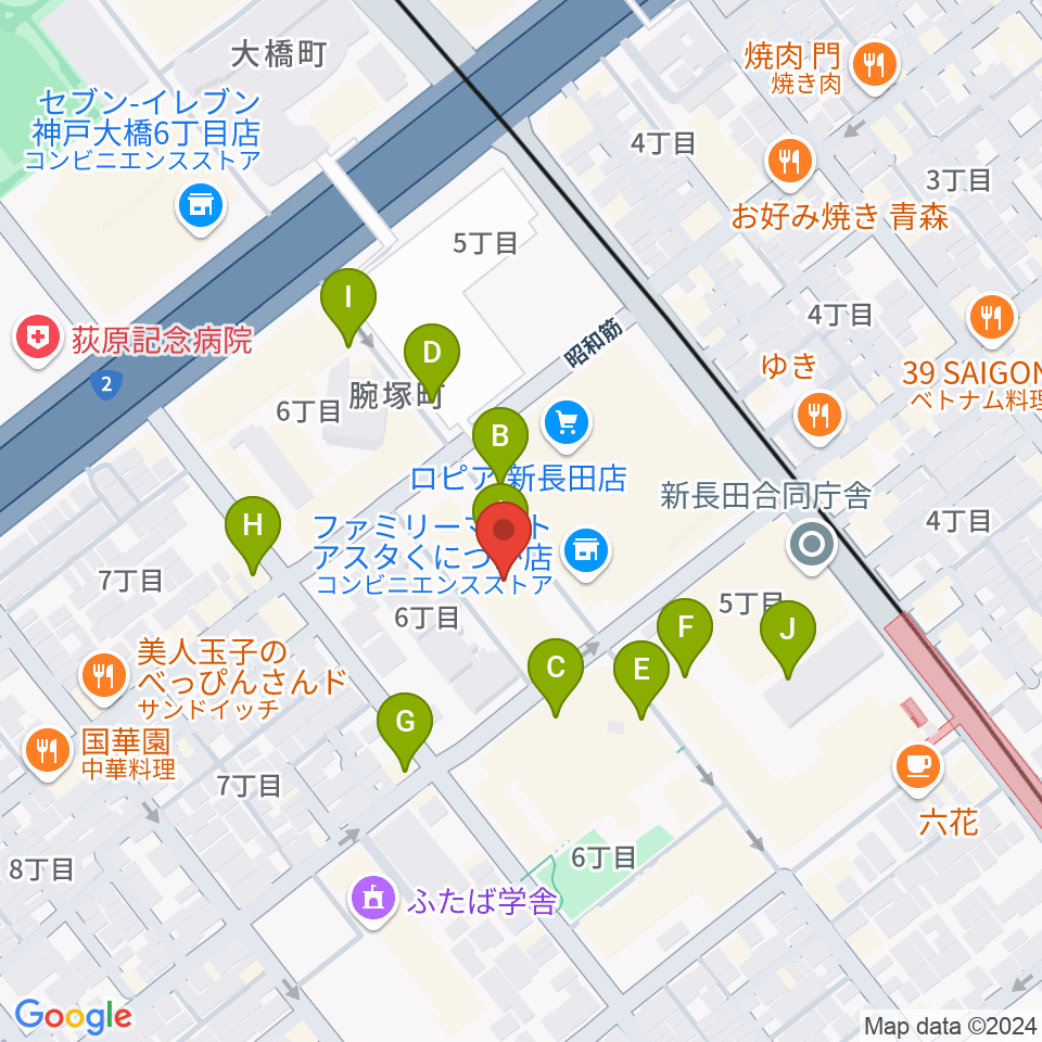 STUDIO UMI周辺のカフェ一覧地図