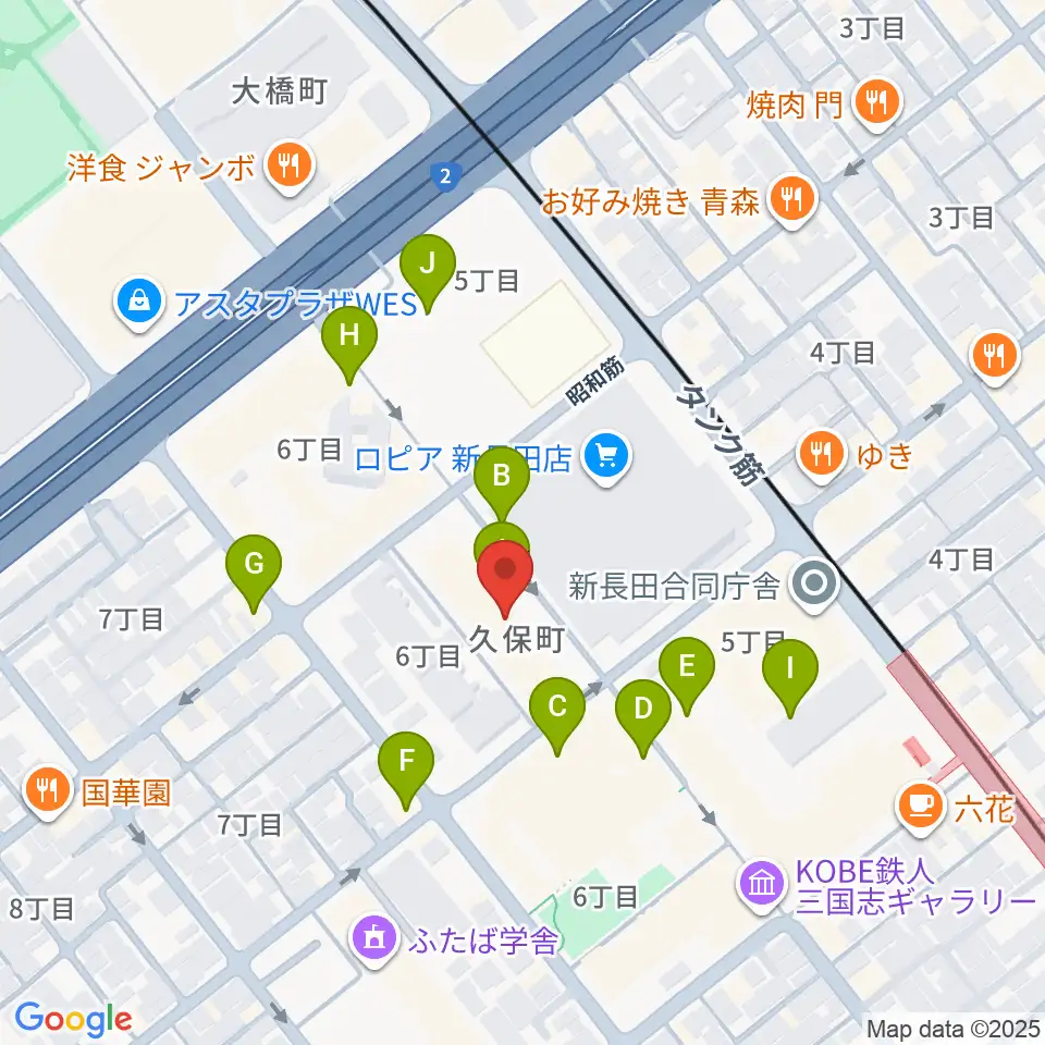STUDIO UMI周辺のカフェ一覧地図