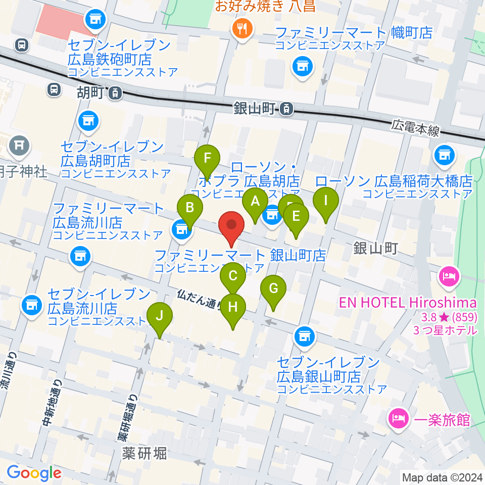 ピアノバー下本周辺のカフェ一覧地図