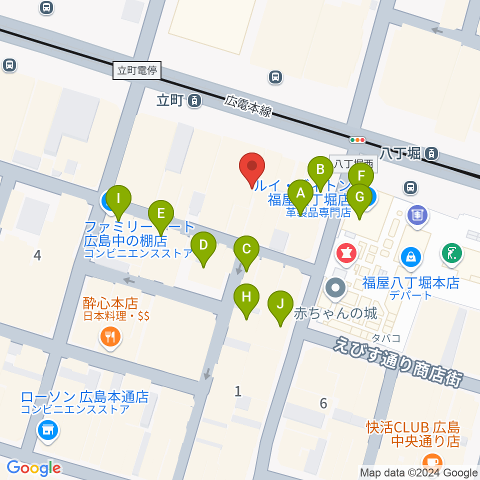 広島4.14周辺のカフェ一覧地図