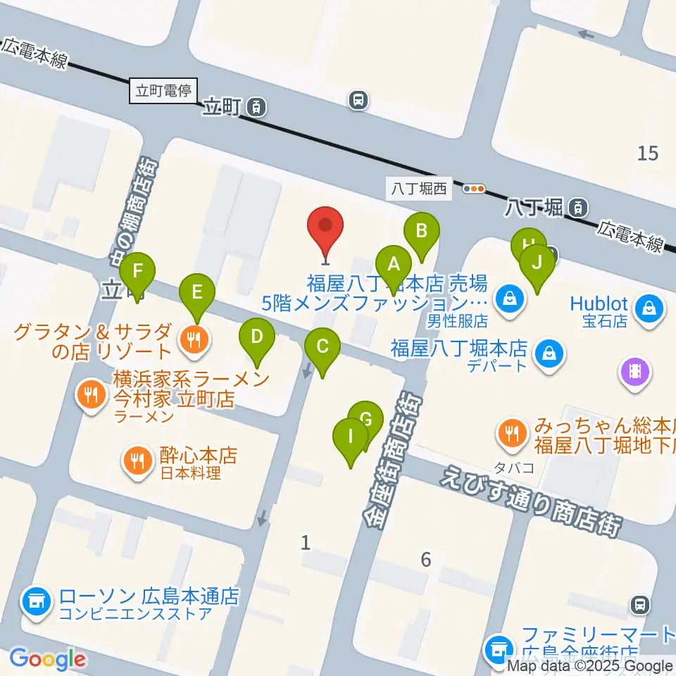 広島4.14周辺のカフェ一覧地図