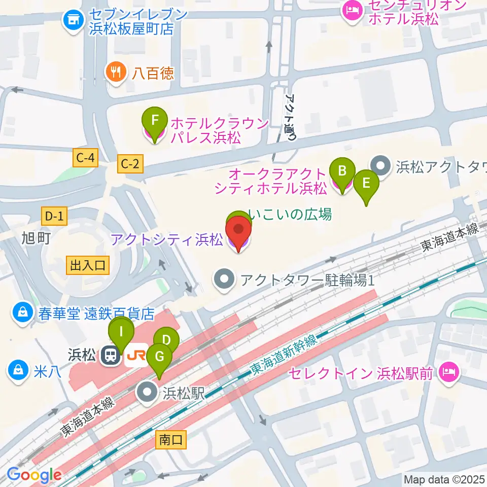 アクトシティ浜松周辺のカフェ一覧地図