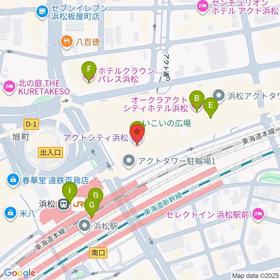 アクトシティ浜松周辺のカフェ一覧地図