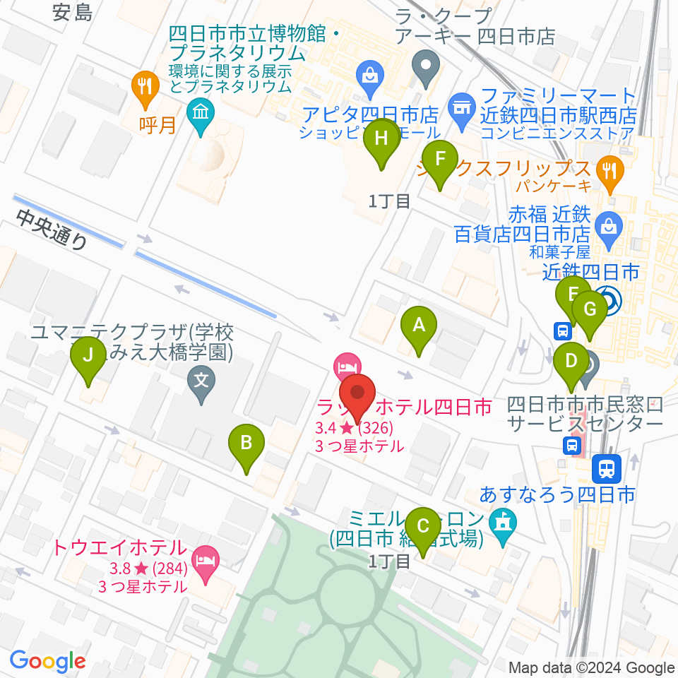 四日市CLUB CHAOS周辺のカフェ一覧地図