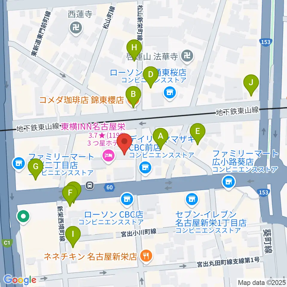 新栄DAYTRIVE周辺のカフェ一覧地図
