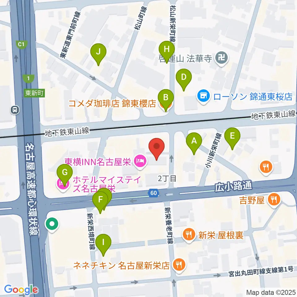 新栄DAYTRIVE周辺のカフェ一覧地図