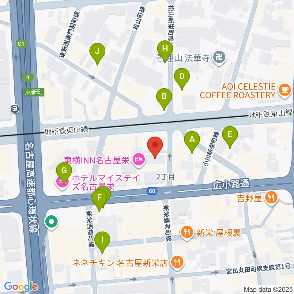 新栄DAYTRIVE周辺のカフェ一覧地図