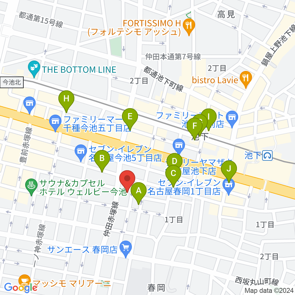 Art＆MusicSpace 源周辺のカフェ一覧地図