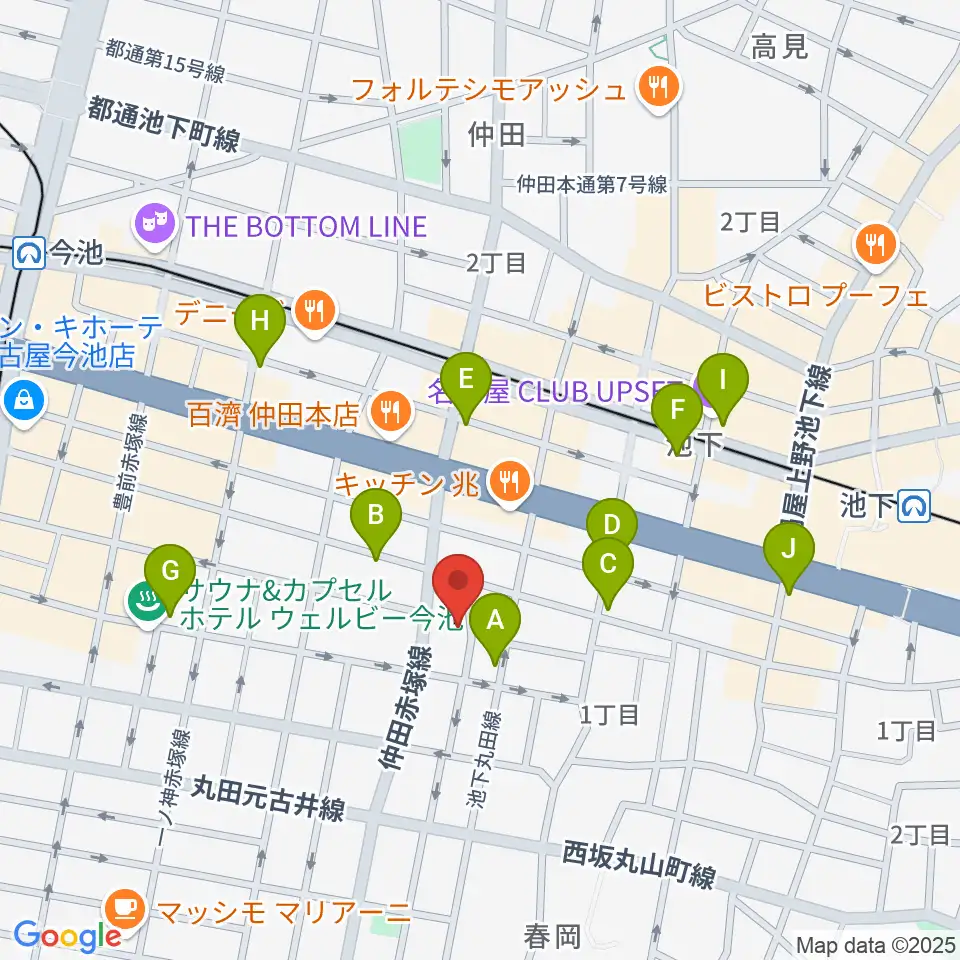 Art&MusicSpace 源周辺のカフェ一覧地図