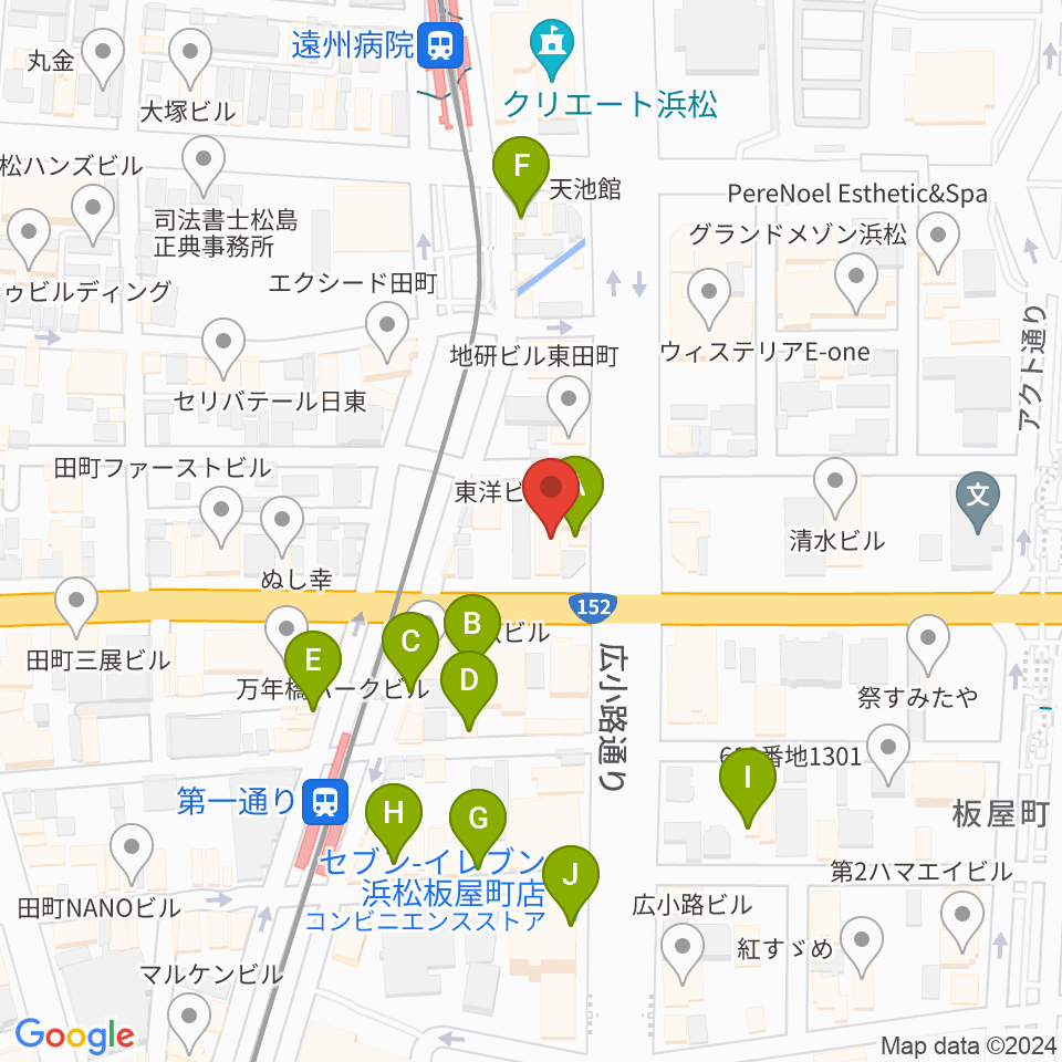 浜松窓枠周辺のカフェ一覧地図