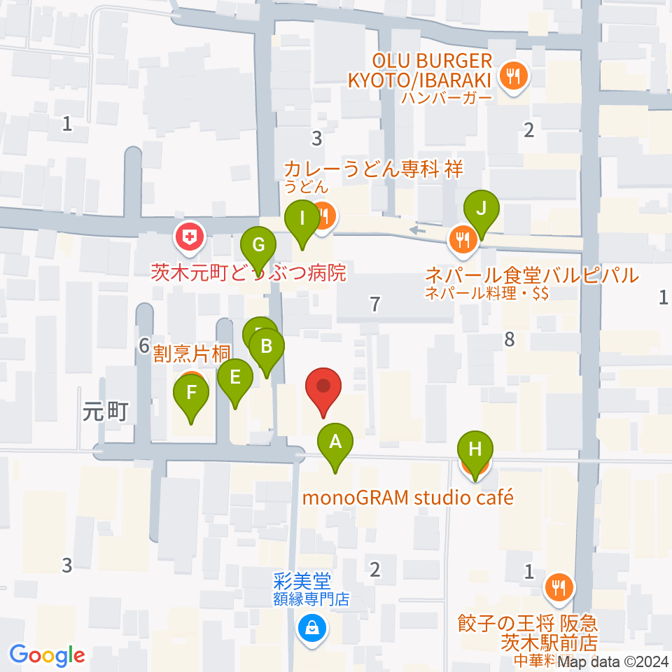 セブンステップミュージック周辺のカフェ一覧地図