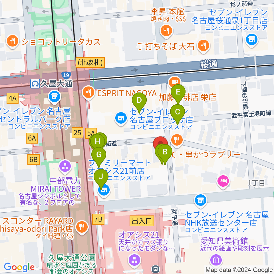 Jazz inn LOVELY周辺のカフェ一覧地図