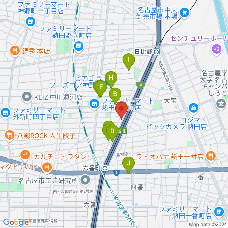 ミュージックサルーン・アーデン周辺のカフェ一覧地図