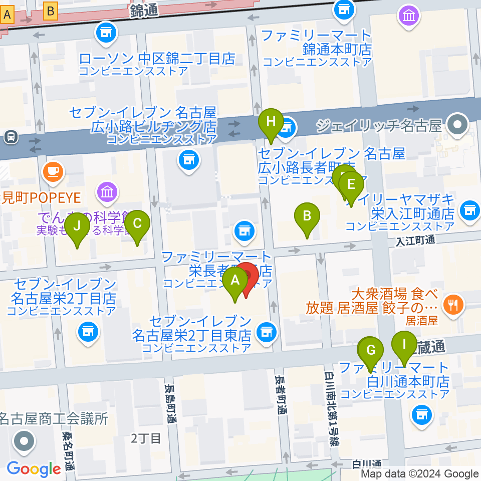 名古屋R&B Melrose周辺のカフェ一覧地図