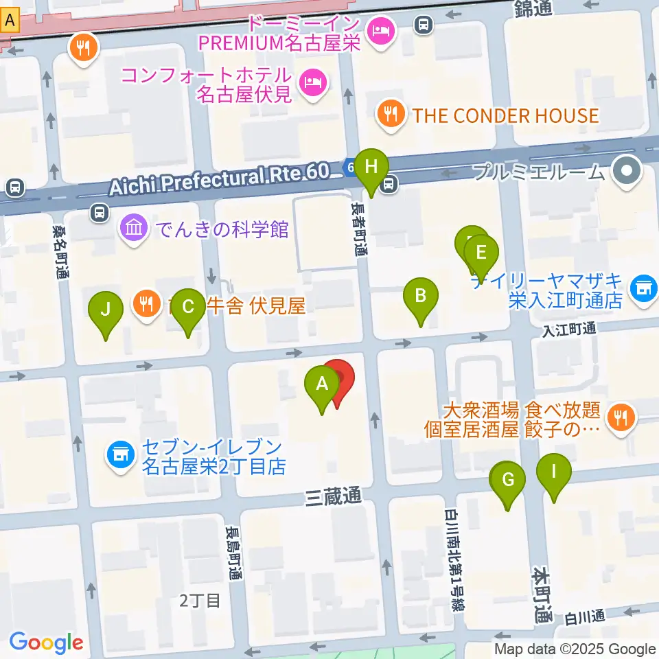 名古屋R&B Melrose周辺のカフェ一覧地図