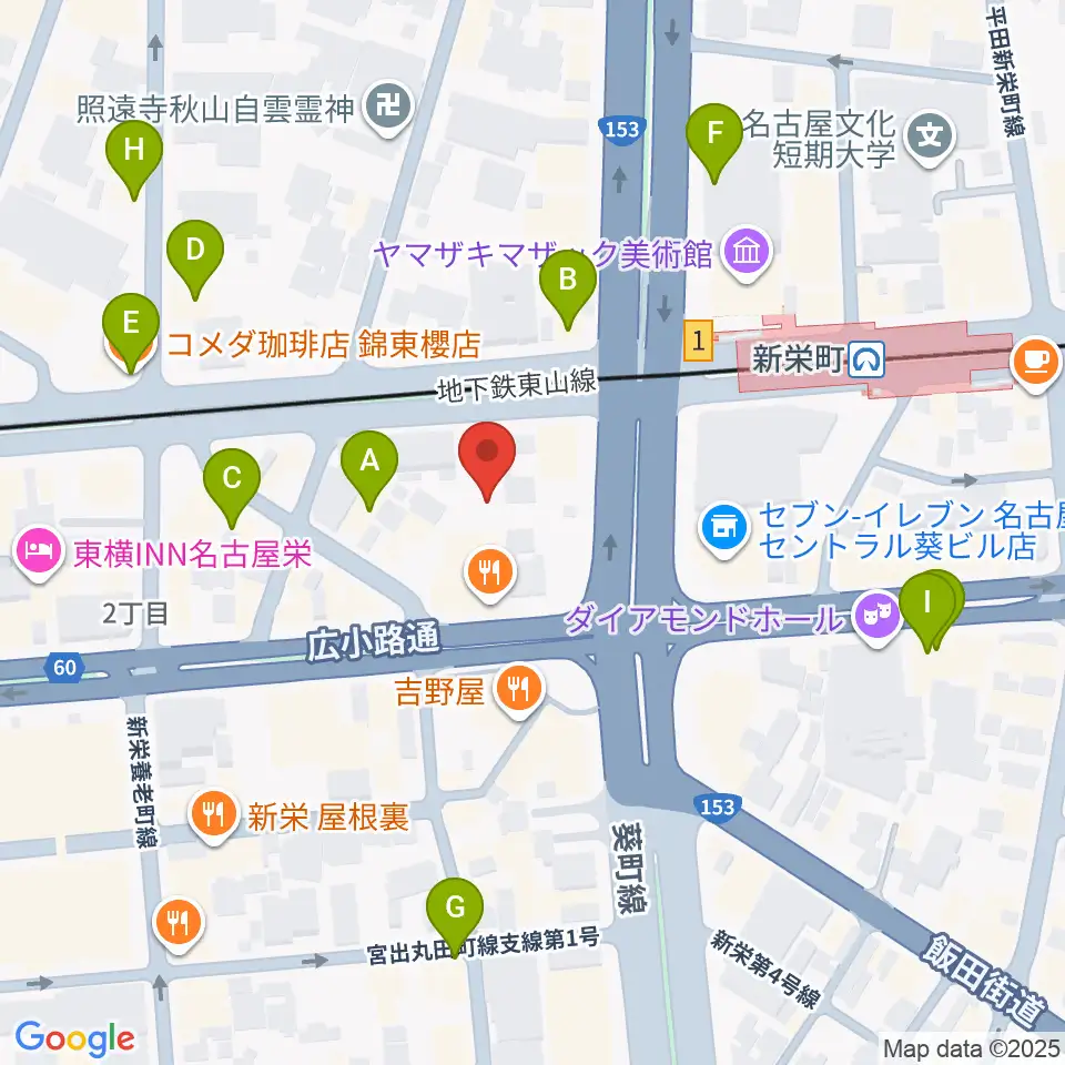 名古屋Jazz Spot Swing周辺のカフェ一覧地図