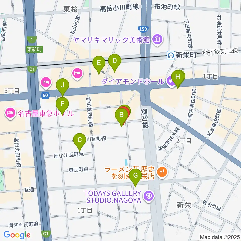 新栄クラブロックンロール周辺のカフェ一覧地図